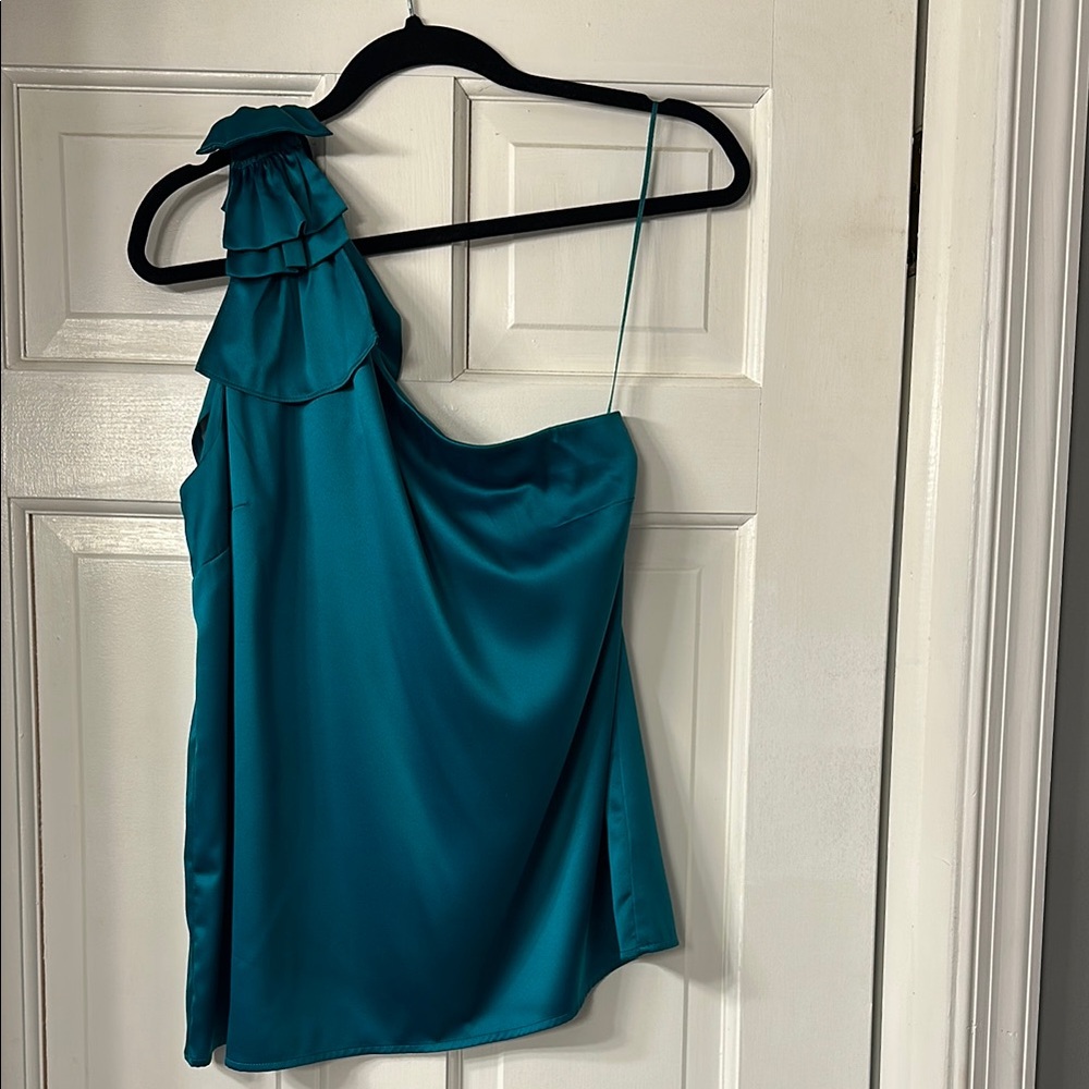 The Limited Teal One-Shoulder Blouse
